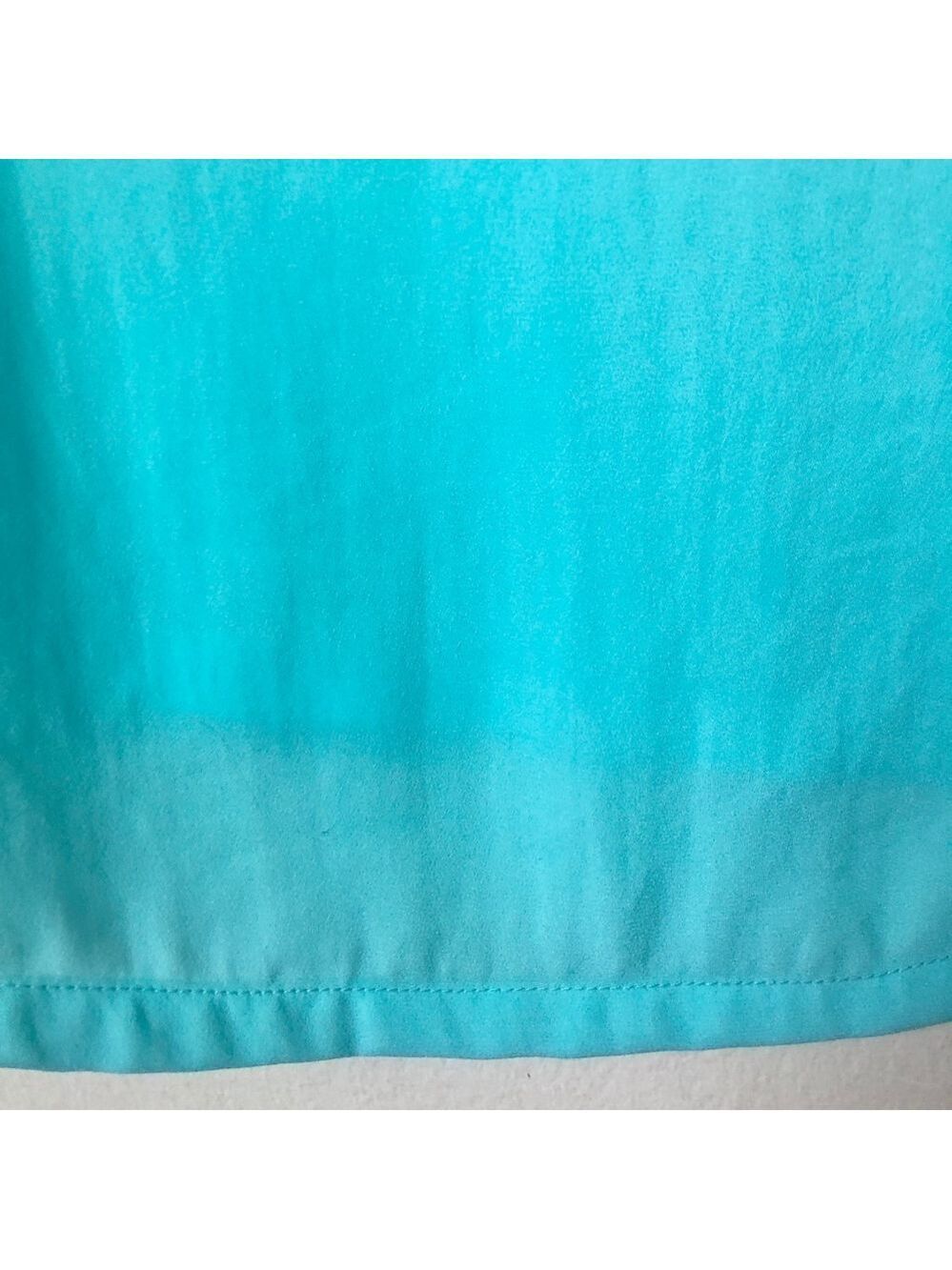 Sheer Turquoise Blue Sleeveless Long Blouse Shirt Sz S - Picture 3 of 5
